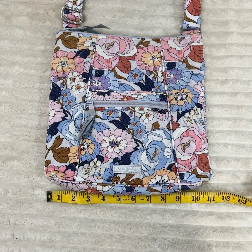 Vera Bradley Hipster Crossbody/Shoulder Bag Floral Print Color Blue,Pink, Gray